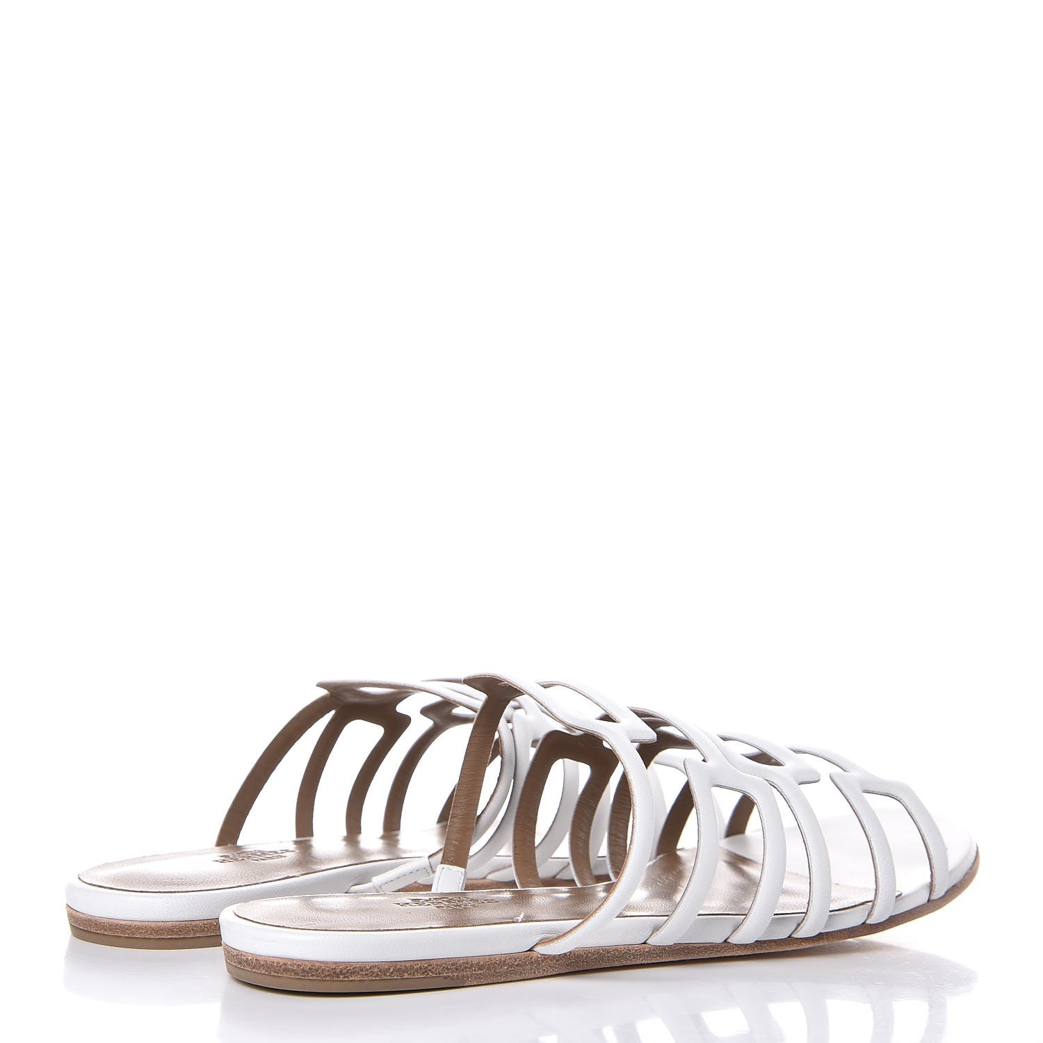 Hermes Nappa Calfskin Olympe Sandals 38 White 4 of 8