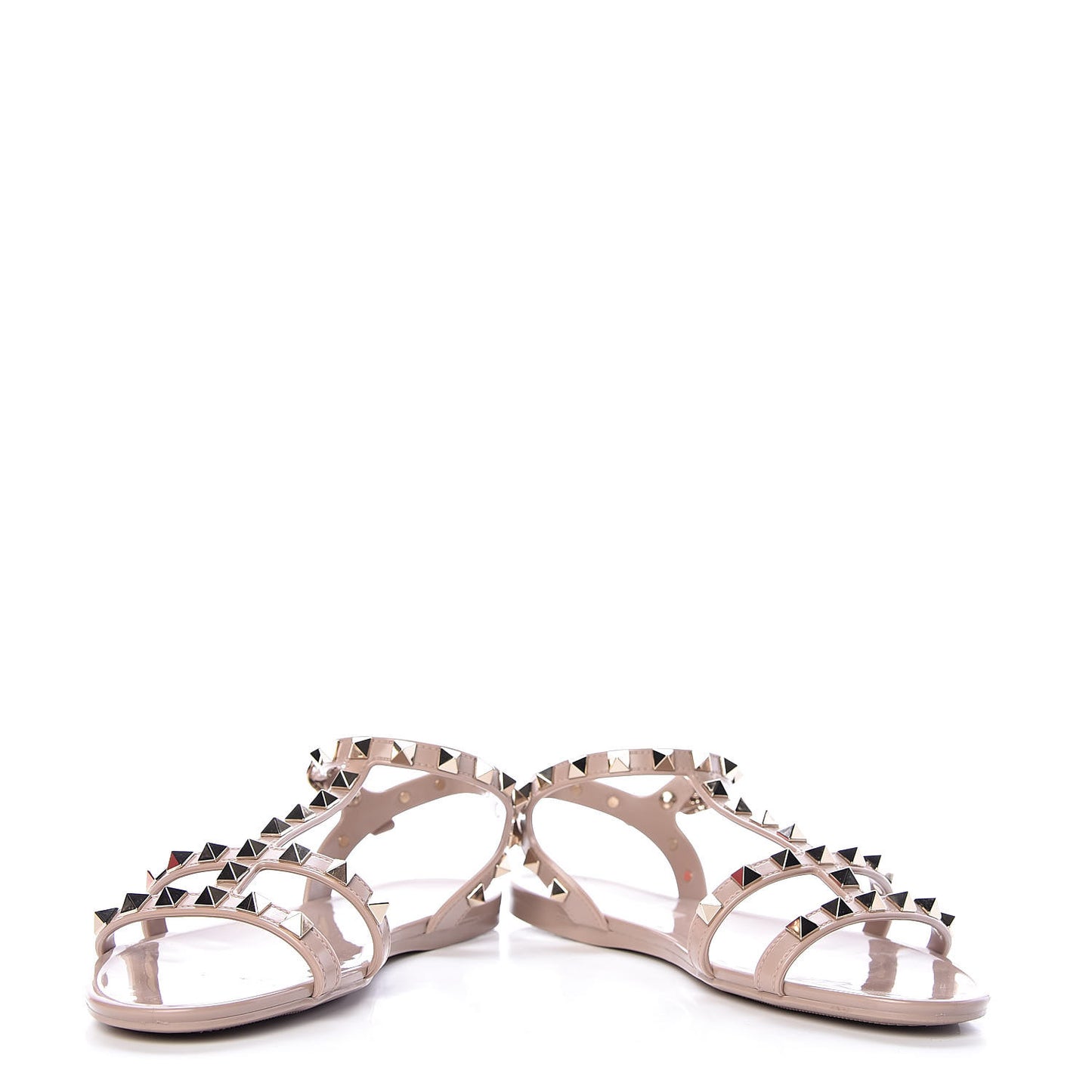 PVC Jelly Rockstud Caged Sandals 36 Poudre
