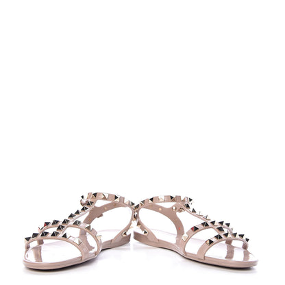 Valentino Garavani PVC Jelly Rockstud Caged Sandals 36 Poudre 5 of 15
