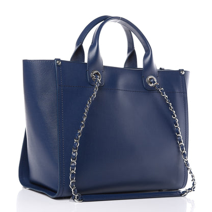 Chanel Caviar Small Studded Deauville Tote Navy 3 of 11