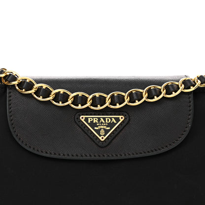 Prada Tessuto Nylon Saffiano Crossbody Bag Black 9 of 15