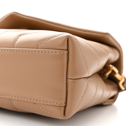 Saint Laurent Calfskin Y Quilted Monogram Toy Loulou Crossbody Bag Latte 10 of 10