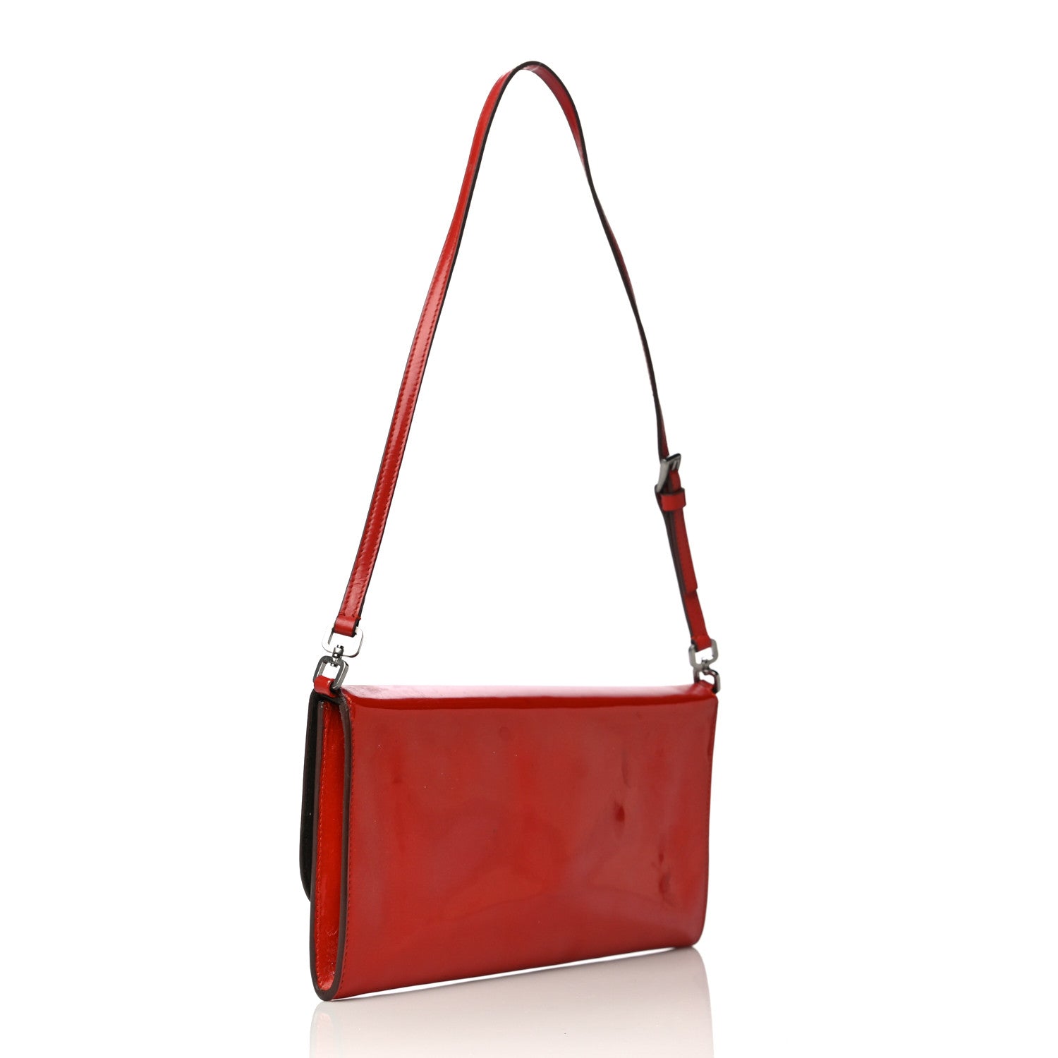 Prada Spazzolato Flap Shoulder Bag Rosso 2 of 26
