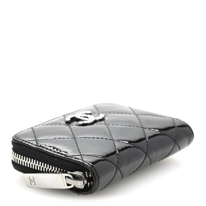 Chanel Patent Calfskin Quilted Brilliant Zip Coin Purse Wallet Black 4 of 10