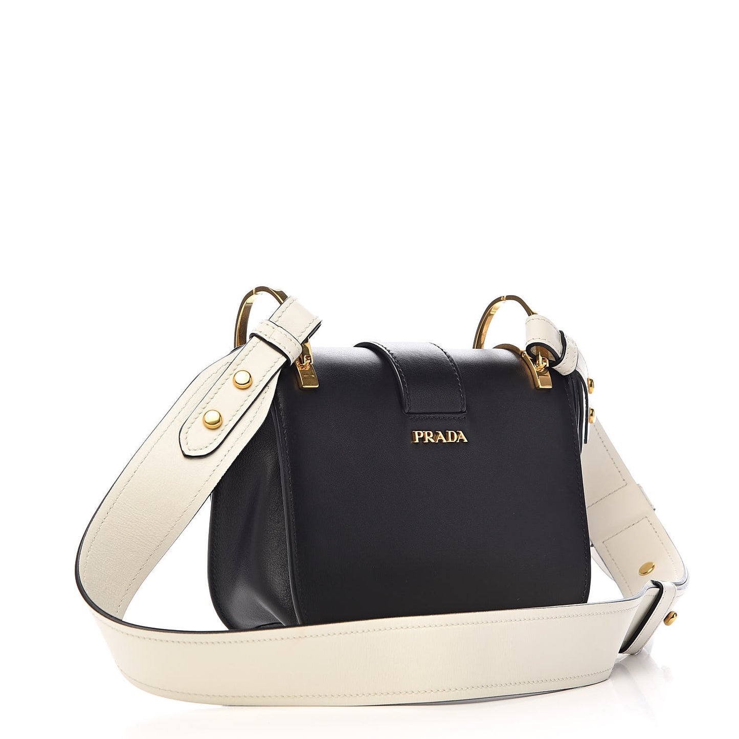 City Calfskin Crossbody Bag Black White
