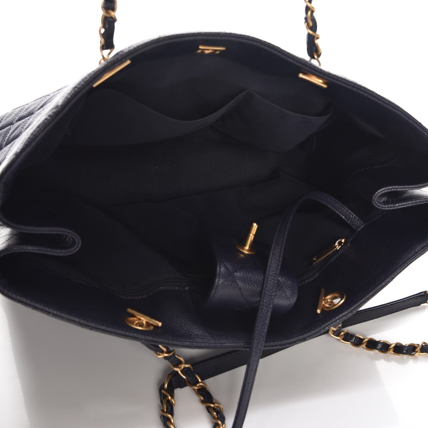 Chanel Caviar Quilted Large Shopping Tote Navy 5 of 10