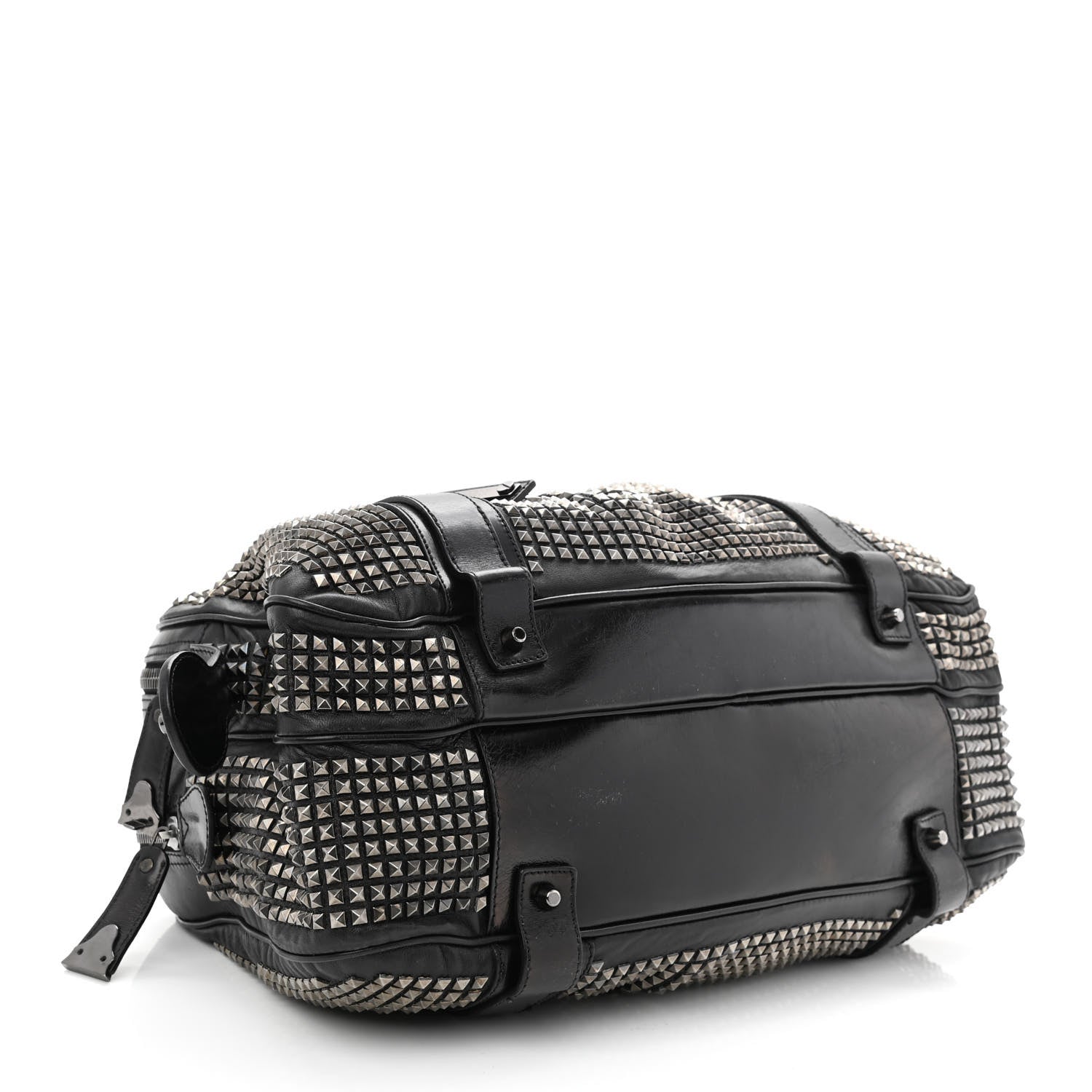 Burberry Prorsum Calfskin Studded Knight Satchel Black 3 of 12