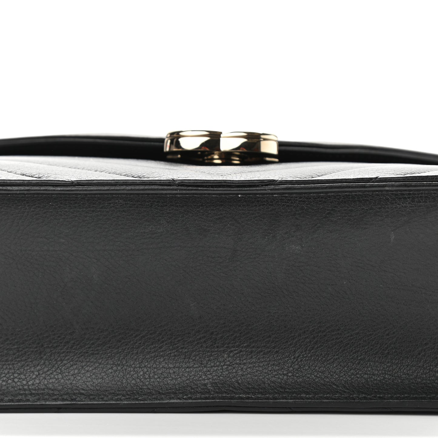 Calfskin Quilted Chevron Small Single Flap Black