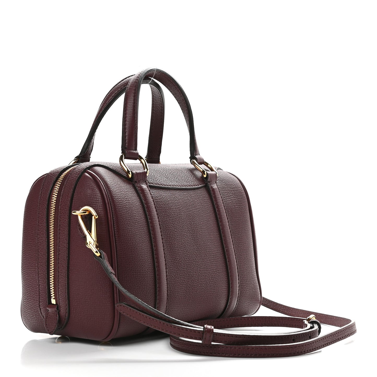 Derby Calfskin Small Alchester Bowling Bag Mahogany Red