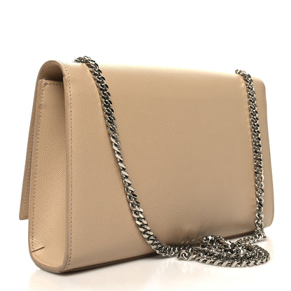 Saint Laurent Grain De Poudre Medium Classic Monogram Kate Satchel Sable Beige 3 of 9