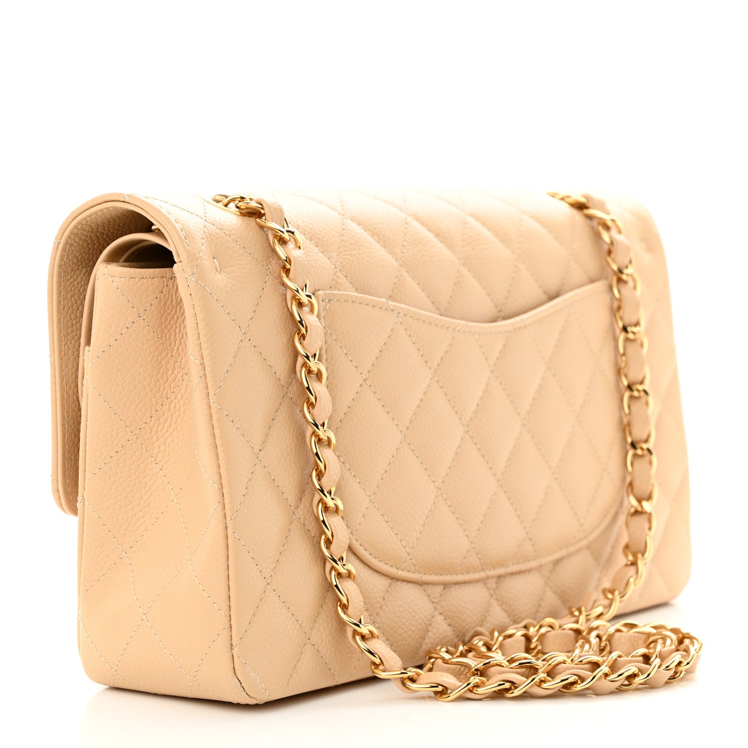 Chanel Caviar Quilted Medium Double Flap Beige 3 of 10