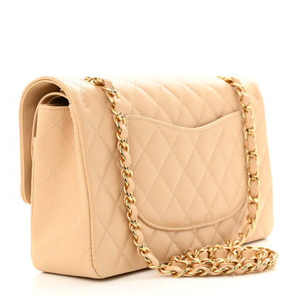 Chanel Caviar Quilted Medium Double Flap Beige 3 of 10