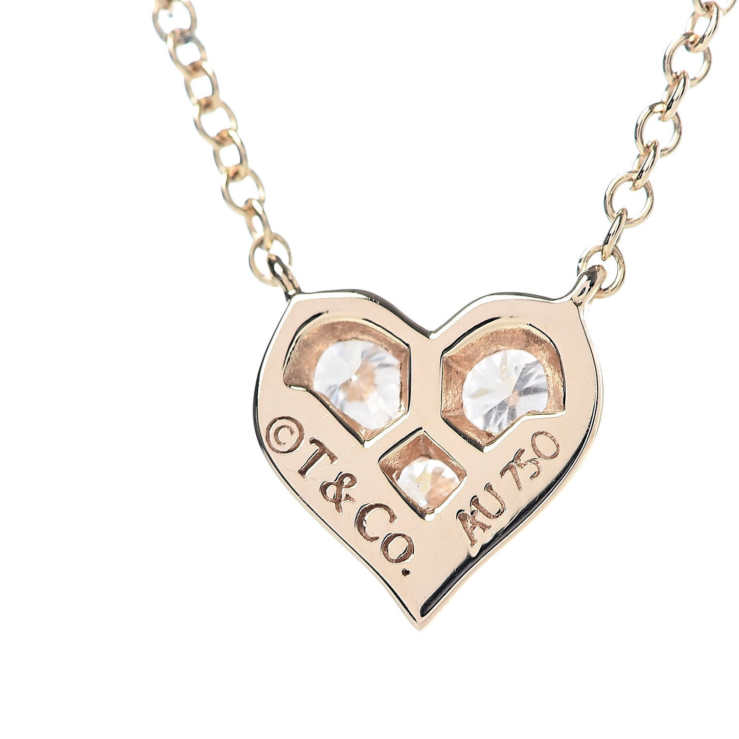 18K Yellow Gold Diamond Heart Pendant Necklace