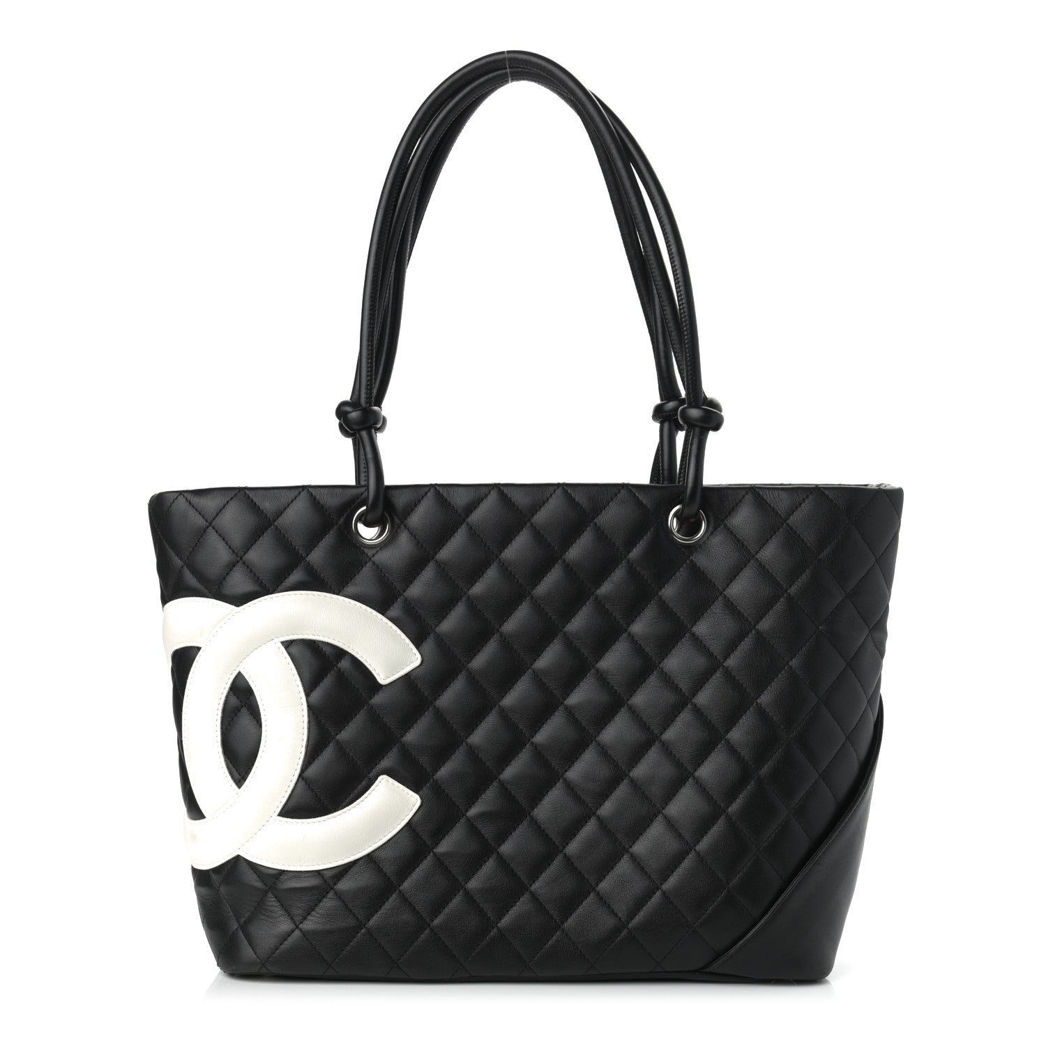 Chanel Calfskin Quilted Large Cambon Tote Black White 1 of 11