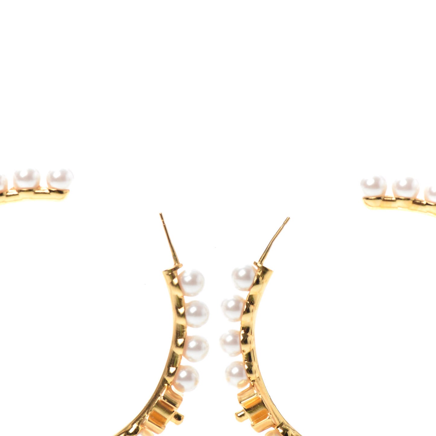 Pearl CC More Is More Hoop Earrings Gold