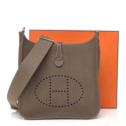 Hermes Taurillon Clemence Evelyne III PM Etoupe 10 of 10