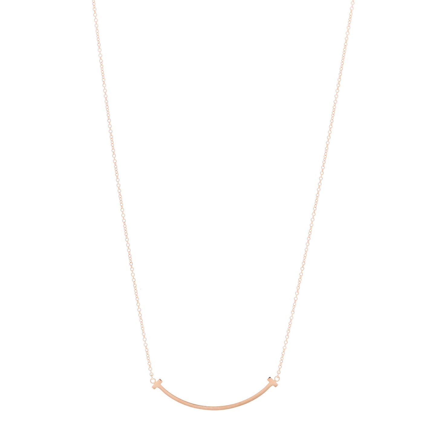 18K Rose Gold Small T Smile Pendant Necklace