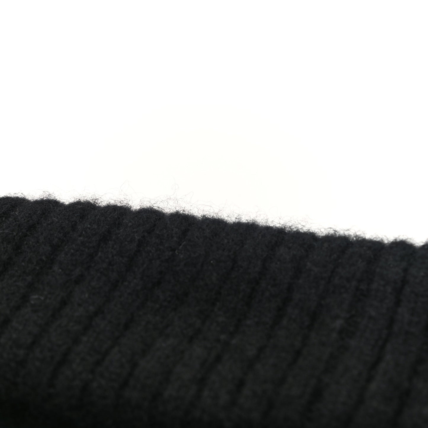 Cashmere Sequins Logo Beanie Hat Black