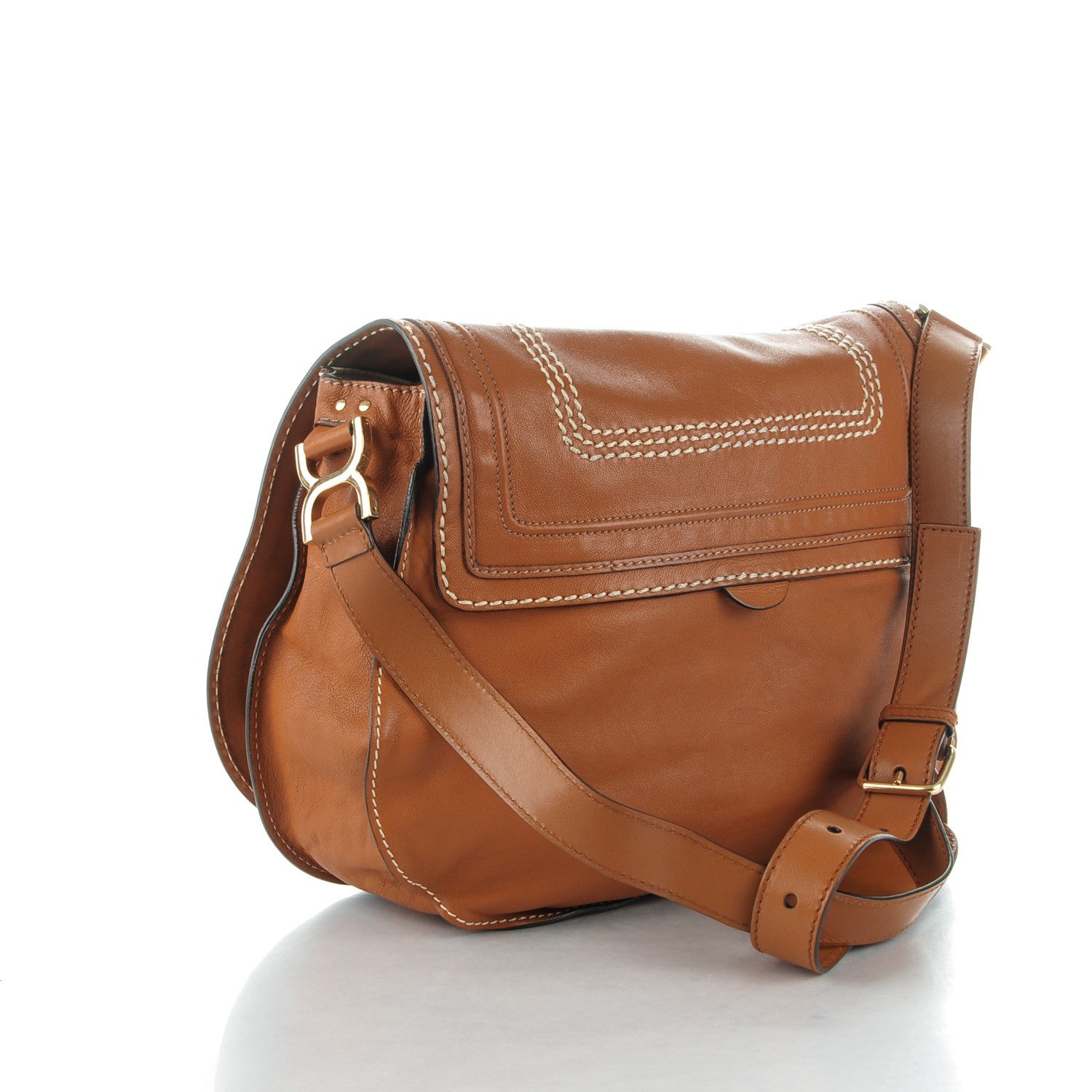 Chloe Calfskin Large Marcie Lock Messenger Armagnac 3 of 8