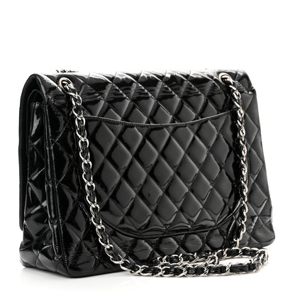 Chanel Patent Quilted Maxi Double Flap Black 3 of 10