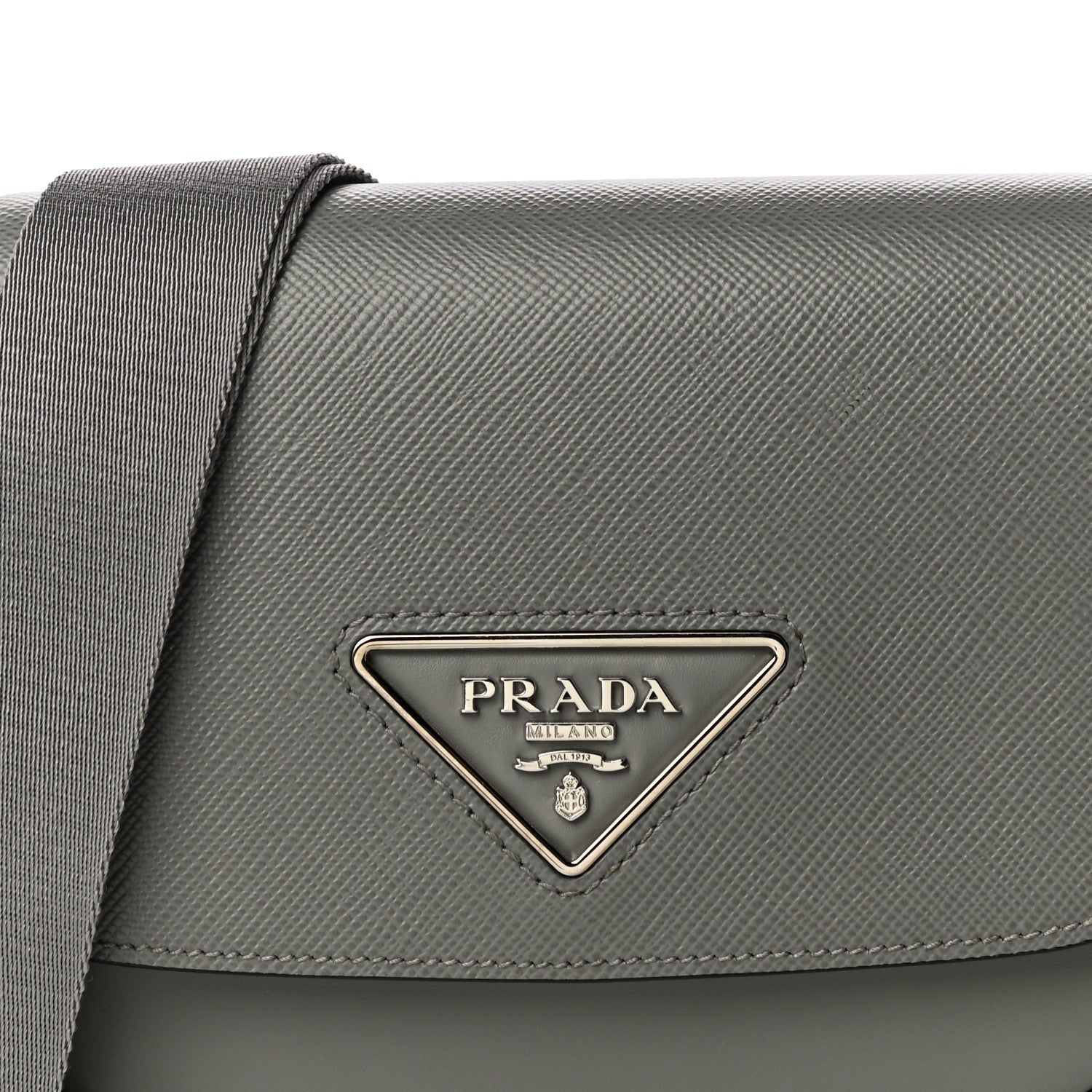 Prada Saffiano Cuir Identity Shoulder Bag Ardesia 7 of 10