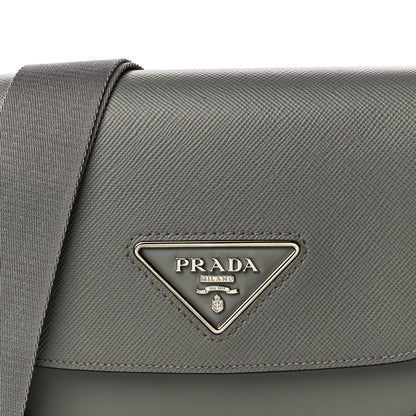 Prada Saffiano Cuir Identity Shoulder Bag Ardesia 7 of 10