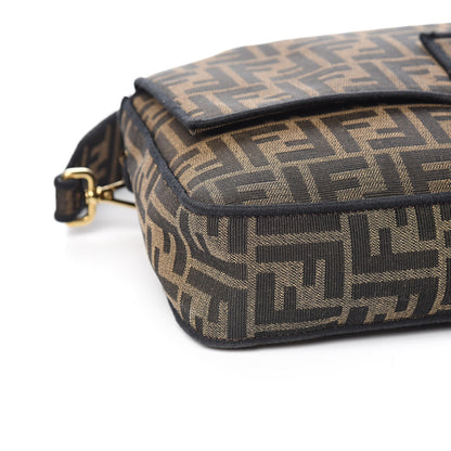 Fendi Fabric Jacquard FF 1974 Large Baguette Tobacco Moro Black 12 of 14