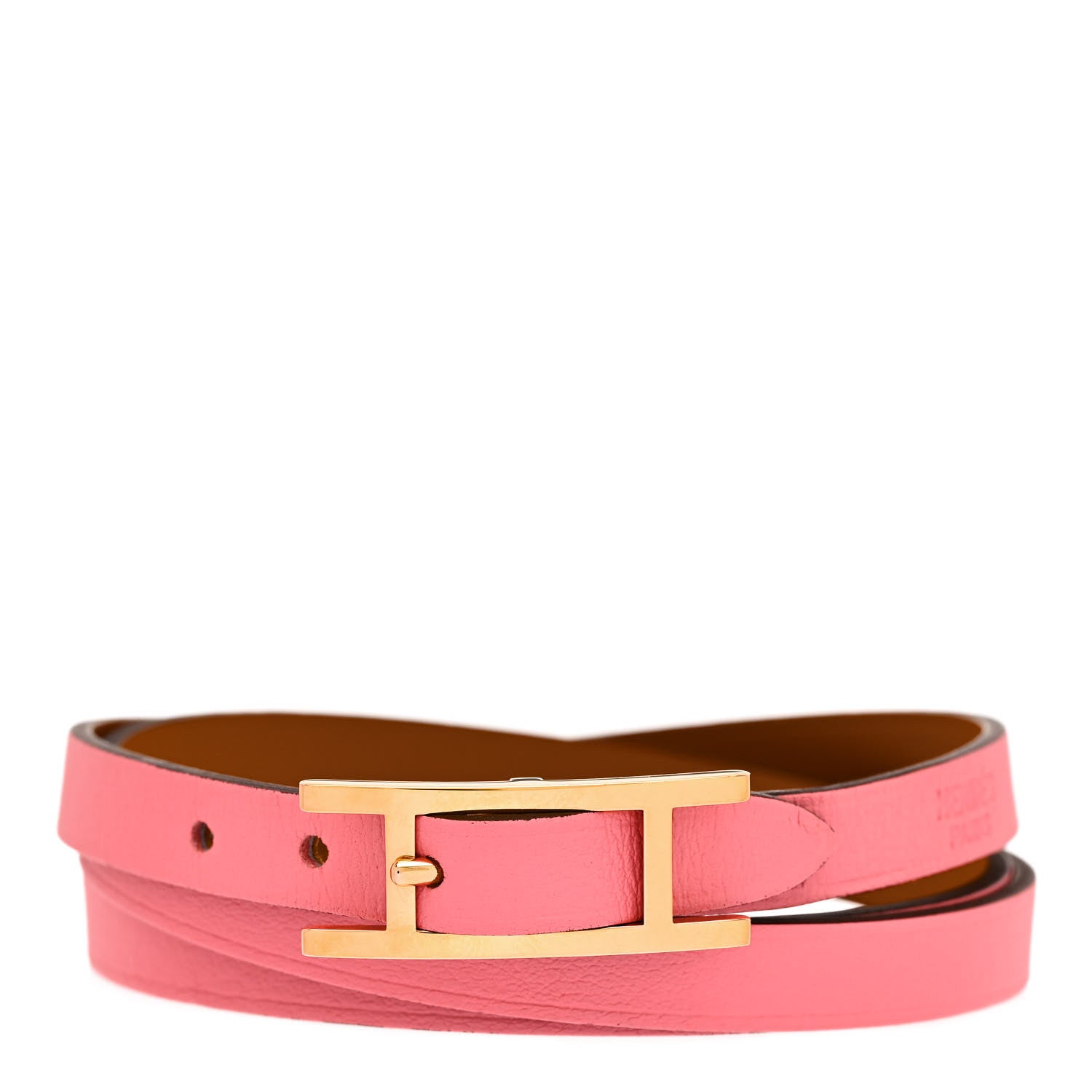 Hermes Swift Chamonix Behapi Double Tour Reversible Bracelet Rose