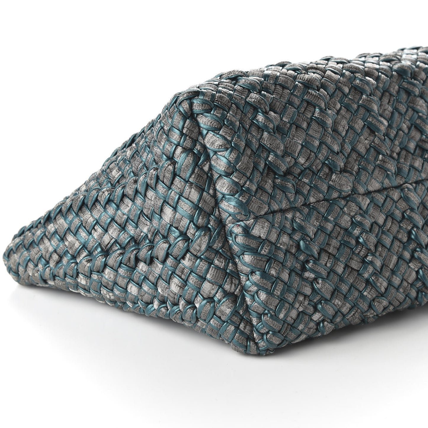 Metallic Intrecciato Tote Teal