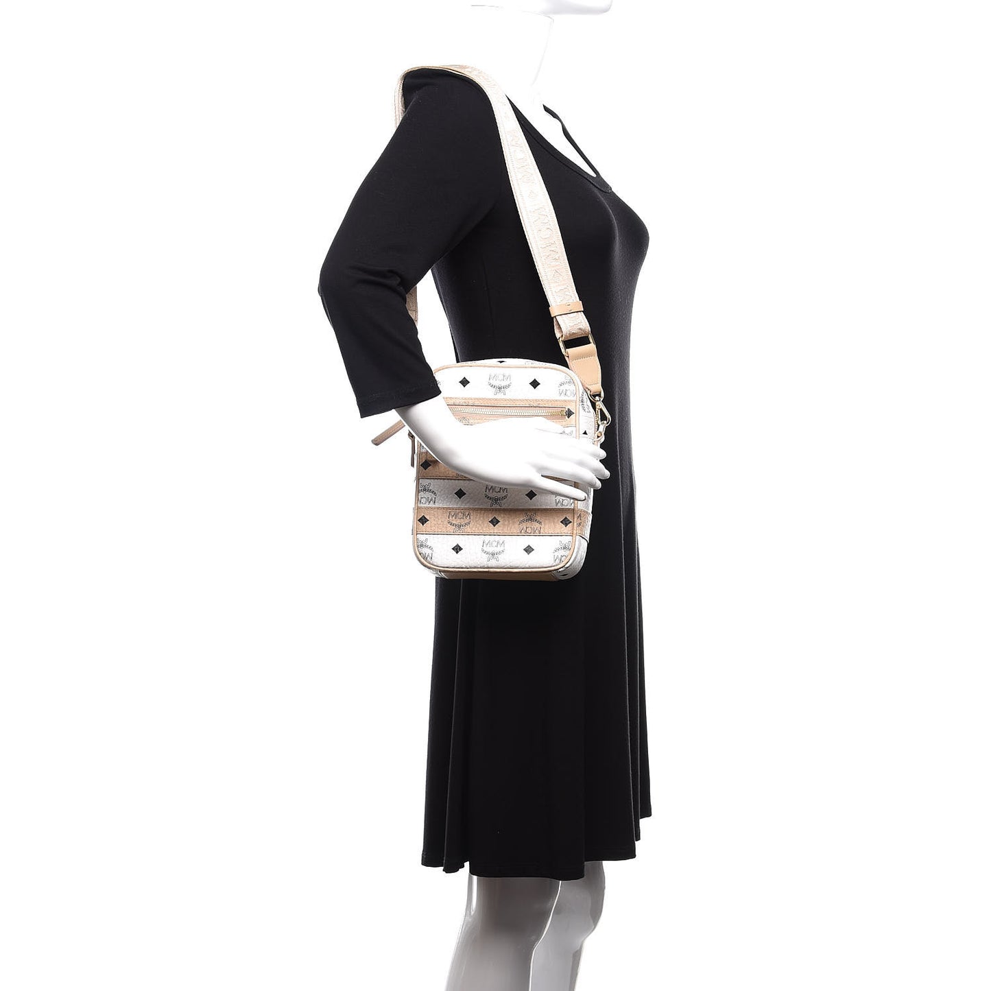 Visetos Spot Crossbody Bag White Beige