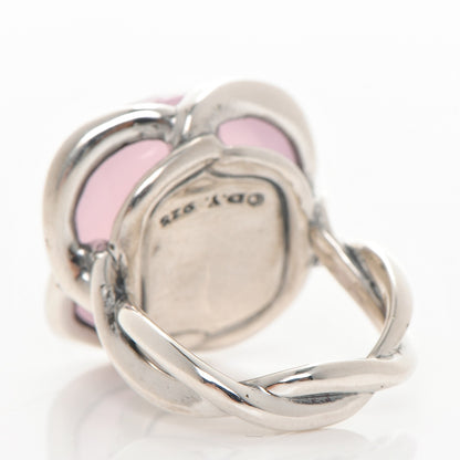 David Yurman Sterling Silver Rose Quartz Continuance Ring 54 7 3 of 4