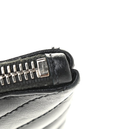 Saint Laurent Calfskin Matelasse Chevron Monogram A5 Wristlet Black 12 of 15