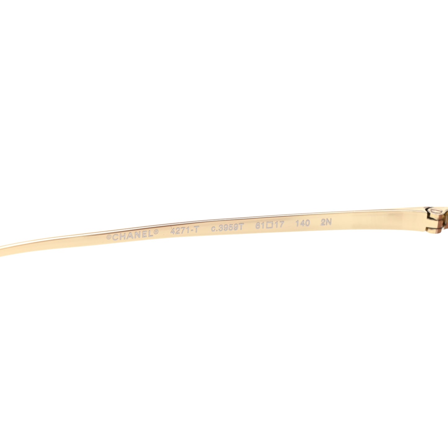 Titanium Rimless Square Sunglasses 4271-T Gold Brown
