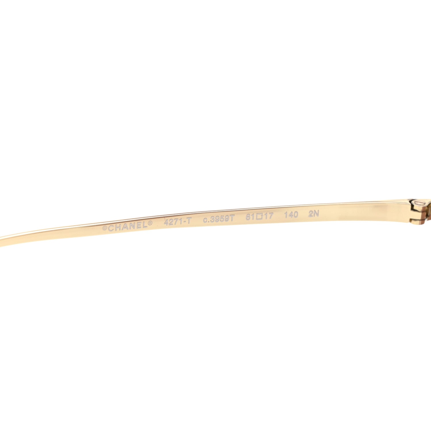 Chanel Titanium Rimless Square Sunglasses 4271-T Gold Brown 5 of 8
