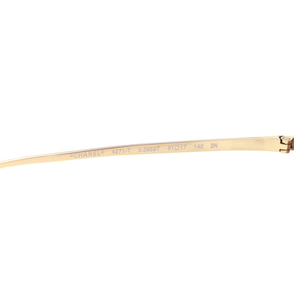 Chanel Titanium Rimless Square Sunglasses 4271-T Gold Brown 5 of 8