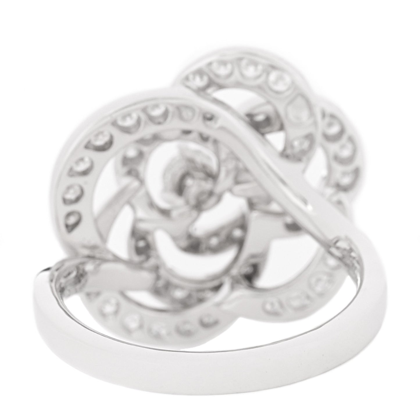 18K White Gold Diamond Fil de Camelia Ring 51 5.75