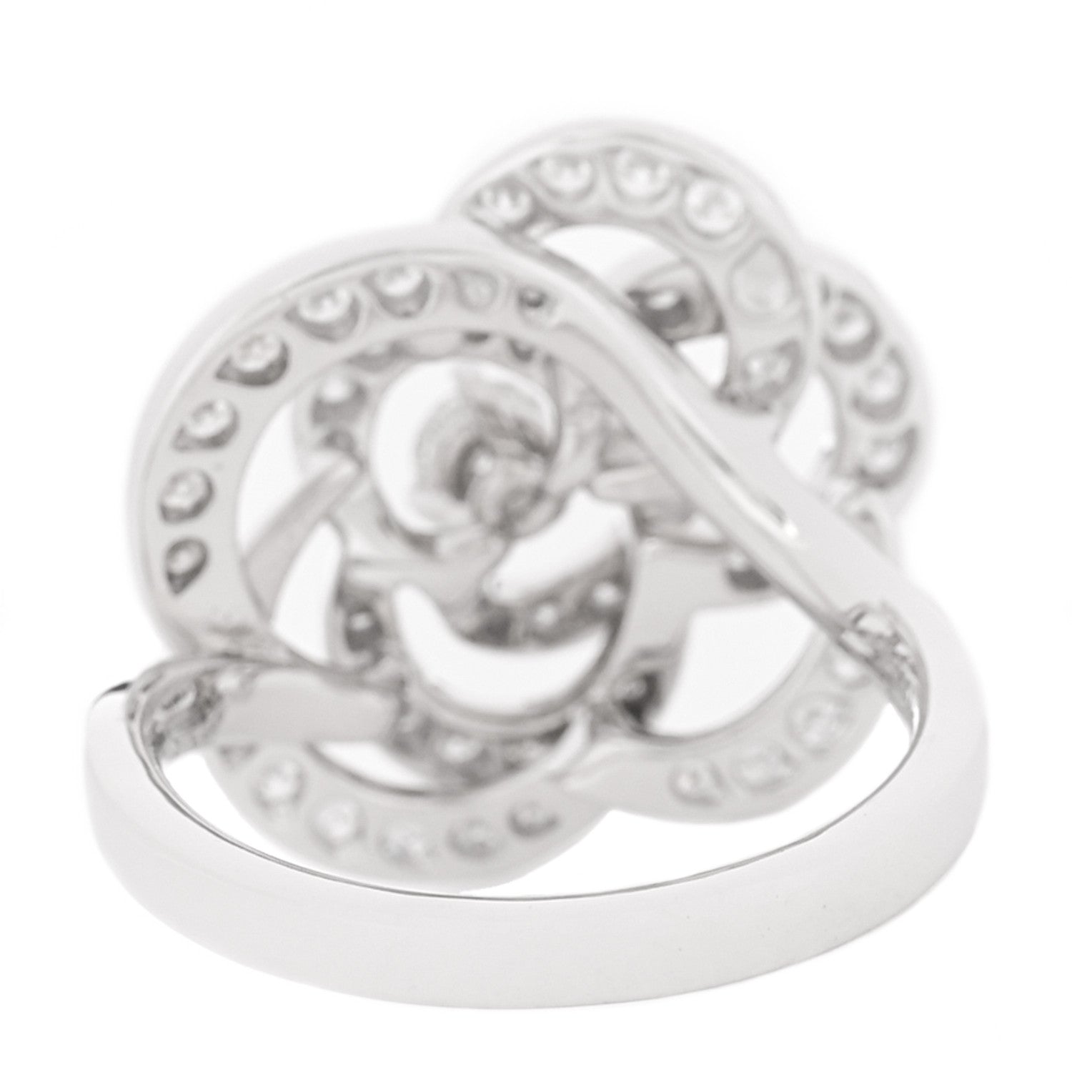 Chanel 18K White Gold Diamond Fil de Camelia Ring 51 5.75 3 of 7