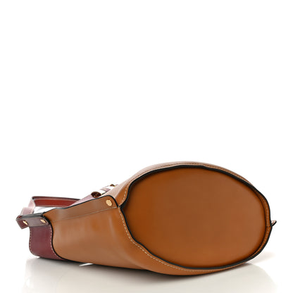 Chloe Shiny Calfskin Goatskin Medium Aby Bi-Color Bucket Bag Autumnal Brown 4 of 9