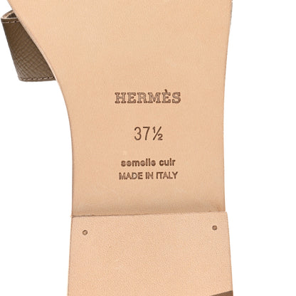 Hermes Epsom Oran Sandals 37.5 Etoupe 6 of 9