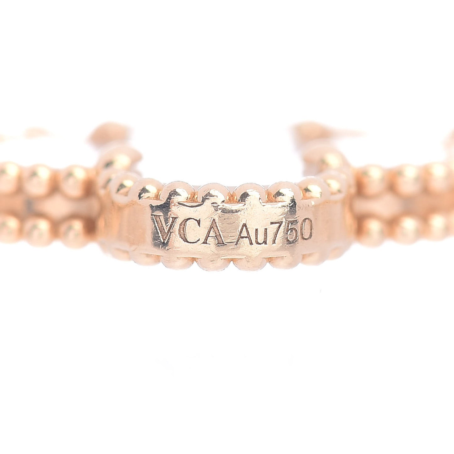 18K Yellow Gold Mother of Pearl 5 Motifs Vintage Alhambra Bracelet