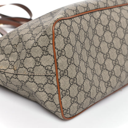 Gucci Soft GG Supreme Monogram Medium Crossbody Tote Beige Cuir 9 of 10