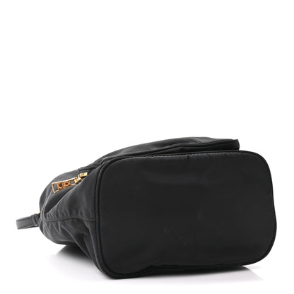 Prada Saffiano Tessuto Nylon Mini Bucket Crossbody Bag Black 4 of 10