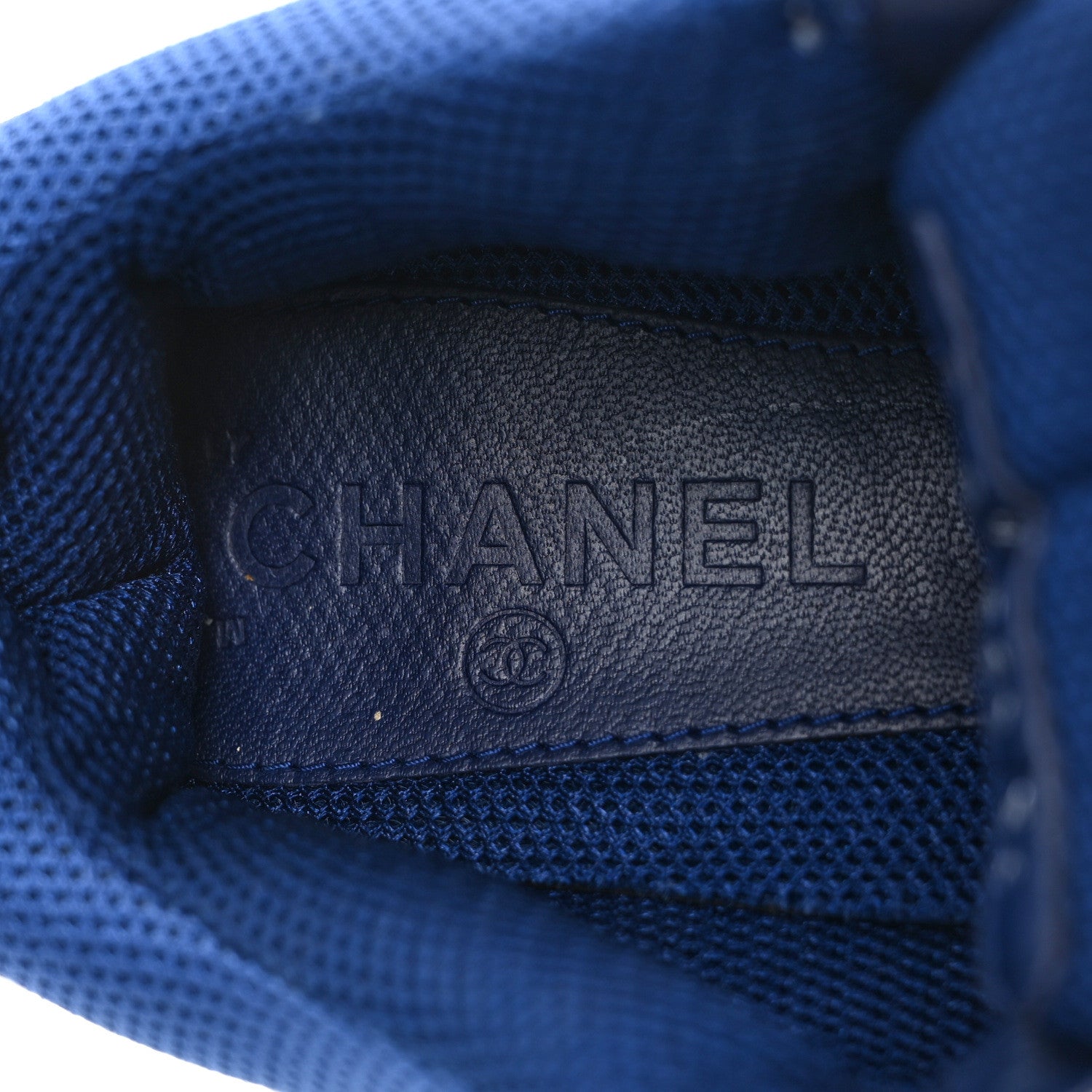 Chanel Mesh Suede Calfskin Womens CC Sneakers 36 Dark 36 Blue Black White 7 of 8