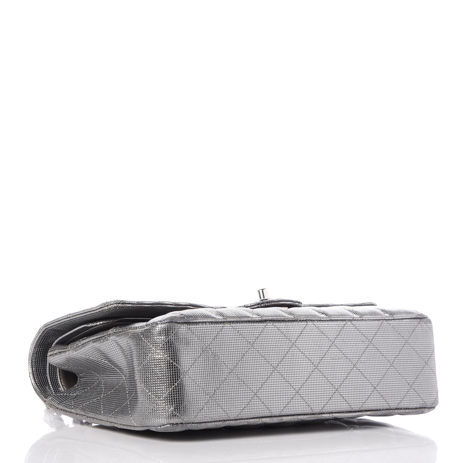Chanel Calfskin Metallic Pixel Effect Medium Double Flap Silver 5 of 9