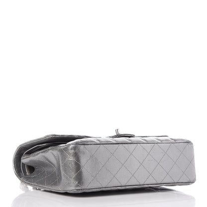Chanel Calfskin Metallic Pixel Effect Medium Double Flap Silver 5 of 9