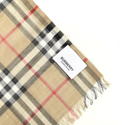 Burberry Wool Silk Gauze Vintage Check Scarf Antique Yellow 3 of 4