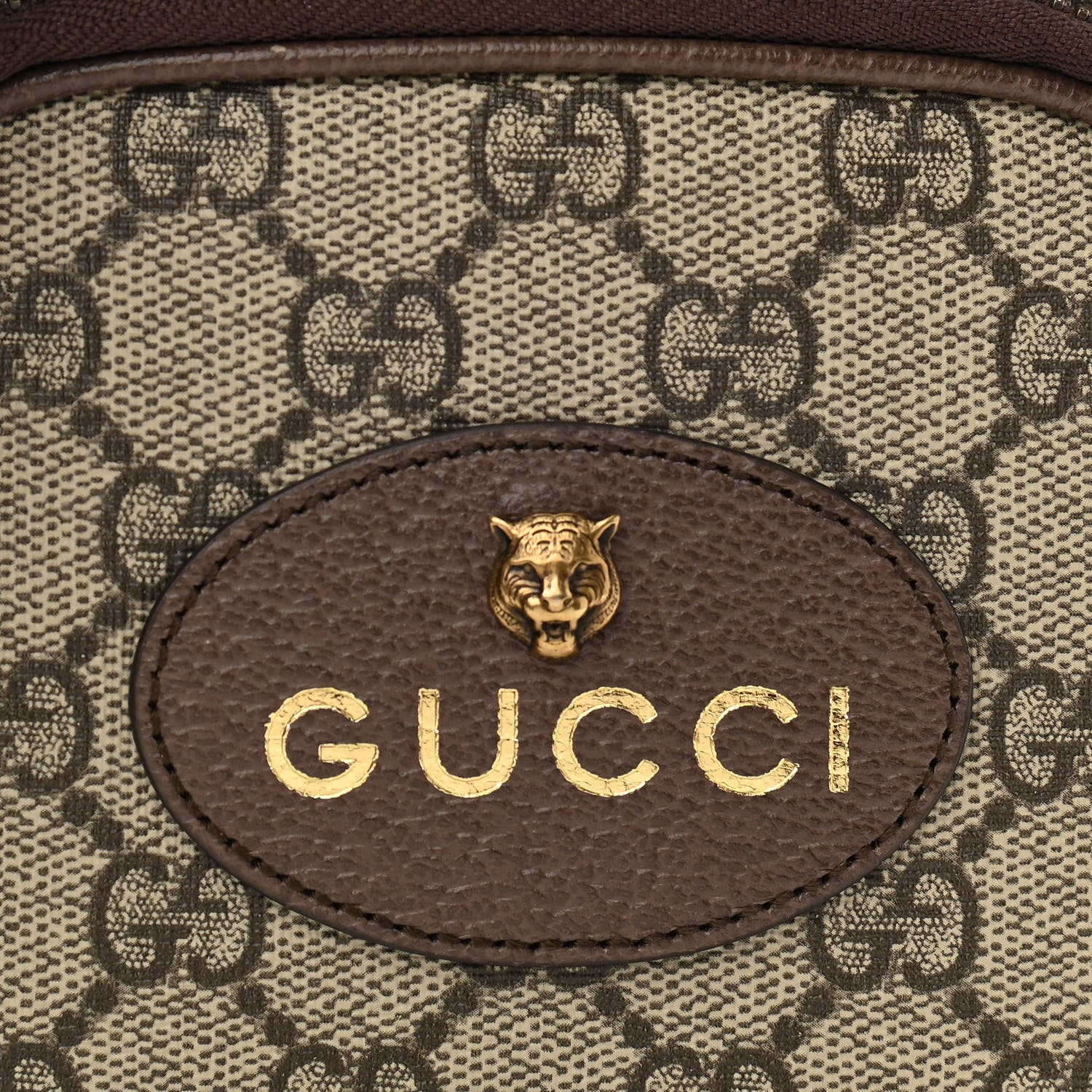 Gucci GG Supreme Monogram Mini Neo Vintage Double Zip Messenger Bag Beige New Acero Crop 8 of 11