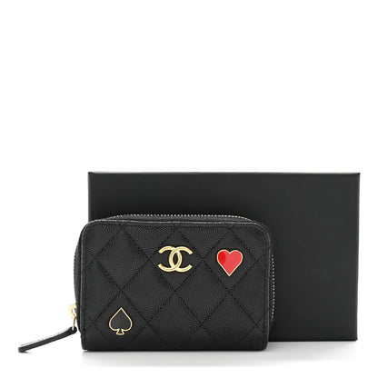 Chanel Caviar Enamel Coco Casino Quilted Zip Coin Purse Black 8 of 8