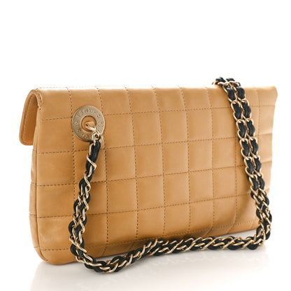 Chanel Lambskin Chocolate Bar Mademoiselle Flap Shoulder Bag Beige 3 of 9