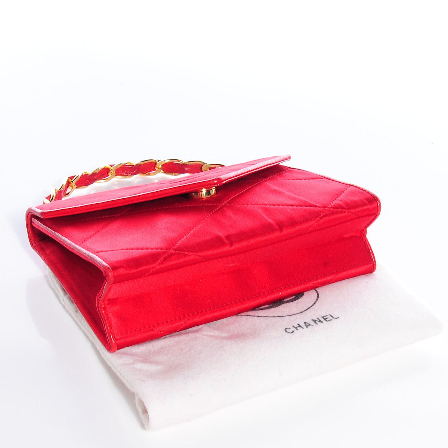 Satin CC Envelope Flap Red